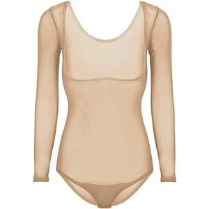 Nimiman Women's Belly Dance Bodysuit with Long Sleeves Mesh Sheer Leotard Tops L