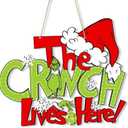 Christmas Decorations Hanging Sign - Christmas Wooden Door Sign Thief Stole Decor for Holiday Xmas Door Wall Tree Decorations Indoor Outdoor