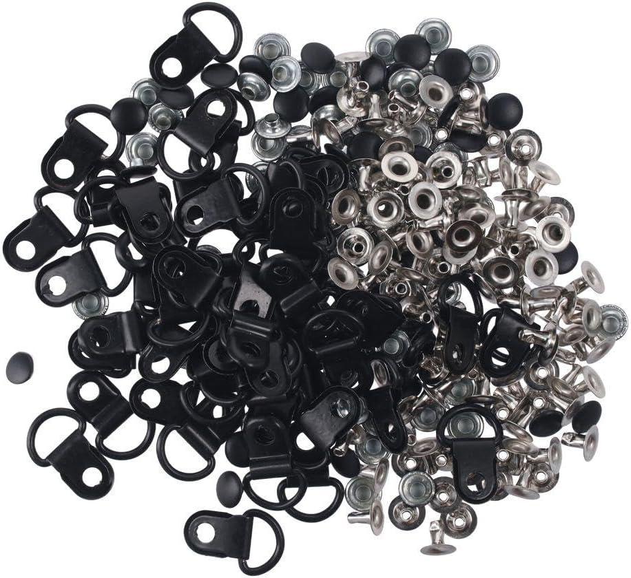 100Pcs Shoe lace Hooks,9x14mm Eyelet Buckles,D-Ring Eyelet Buckle Brass Boot Hooks Fittings for Camp Hike Climbing Shoes Repair