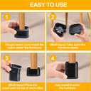8 Pack Furniture Risers Adjustable Bed Risers Heavy Duty Lifts Height 1 or 2 Inch, Square Stackable Bed Risers 1 or 2 Inch for Desk Leg Table Couch Sofa Chair Bed Frame Legs Dorm, Black