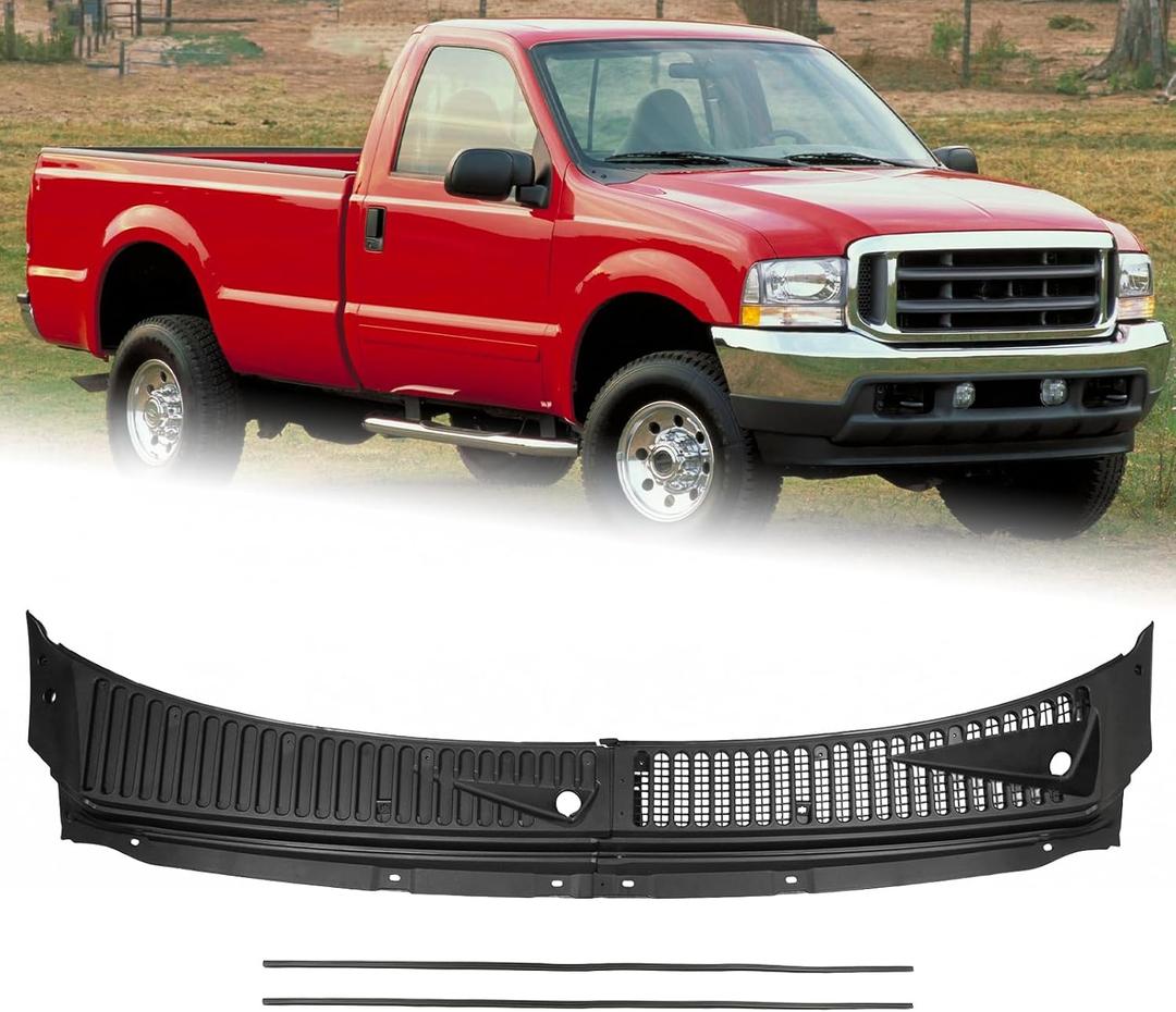 Windshield Wiper Cowl Cover Panel Fit for 1999-2007 Ford F250 F350 F450 F550 Super Duty 2000-2005 Excursion Front Grille Insert Panel Left and Right Side 3C3Z-25022A68-AAA