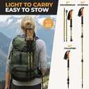 Foxelli Carbon Fiber Trekking Poles Lightweight Collapsible Hiking Poles with Cork Grips, Quick Flip Locks & All-Terrain Accessories Adjustable Height Hiking Sticks for Men & Women