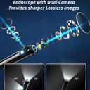 Endoscope Camera with Light, Dual-Lens 1920P HD Borescope with 8 Adjustable LED Lights, IP67 Waterproof Boroscope Inspection Tools, 9.8ft Semi-Rigid Snake Camera for iOS & Android