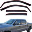 in Channel Rain Guards Window Visors for 2019-2025 Dodge Ram 1500 Crew Cab,Side Vent Window Deflectors Vent Visors Shade for Dodge Ram 1500 Crew Cab 19-25,Truck Accessories-4pcs