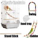 Basic Bird Cage, 24.8inch Parrot Cage (24.8" x 14.6" x 11"),Bird Cage with Ladder, Horizontal Bar, 2 Feeders, and Swing