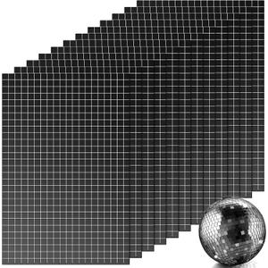 Self-Adhesive Mirrors Mosaic Tiles, 7200 Black Glass Pieces, 5 x 5 mm, Modern Style, Square Edge, DIY Craft Mirror Tiles