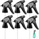 6pcs Spray Bottle Replacement Nozzle- Reusable Heavy Duty Mist Spray & Stream Sprayer Replacement Tops Fit Standard 28/400 Neck 32oz, 16oz, 8oz Bottles for Home Office Cleaning Household Gifts, Black