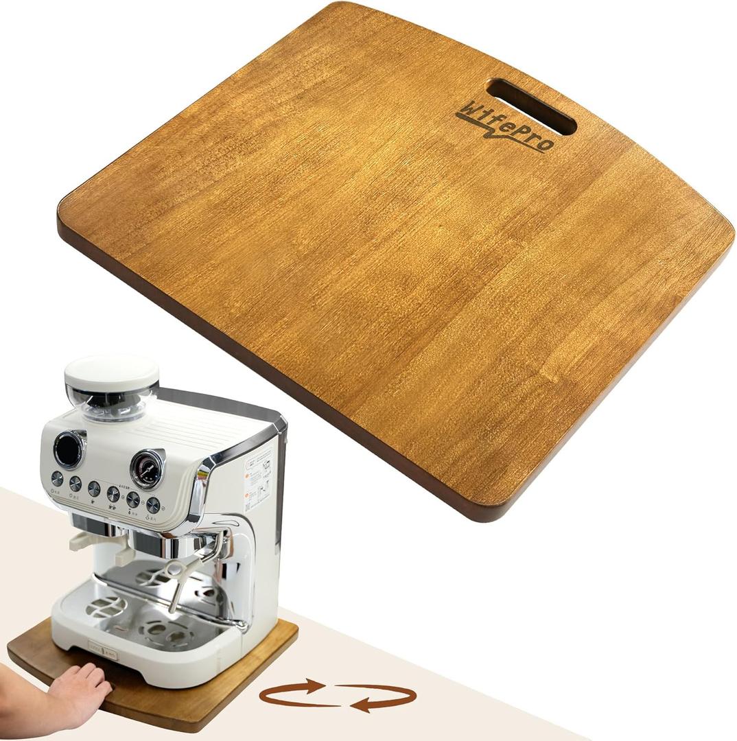 Sliding Tray for Coffee Maker - Solid Wooden Appliance Slider with 360 Smooth Rolling Wheels for Heavy Kitchen Appliances, Easy Under - Cabinet Access (Approach 13"x14")