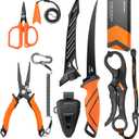 KastKing SteelStream Fishing Tool Set, Fishing Gear - Corrosion Resistant Fishing Pliers, Fillet Knife, Fishing Scissors, Fish Lip Gripper, Multi-Functional Jaw, Fishing Gifts for Men