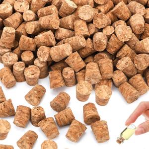 500 Packs Small Cork Stoppers, Mini Tapered Bottle Plugs, Reusable Glass Bottle Tops for DIY Craft Projects Replacement