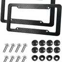 SCUARI 2PCS License Plate Frames,License Plate Cover,Car Accessories Carbon Fiber License Plate Frame,Licence Plate Frame Holder with Fasteners and Screws,Fit for Most America License Plate