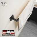 JQK Black Towel Bar, Rounded Edges 26.41 Inch Towel Rack, 304 Stainless Steel Bathroom Wall Mount, Useable Length 24 Inch, TB250L24-PB