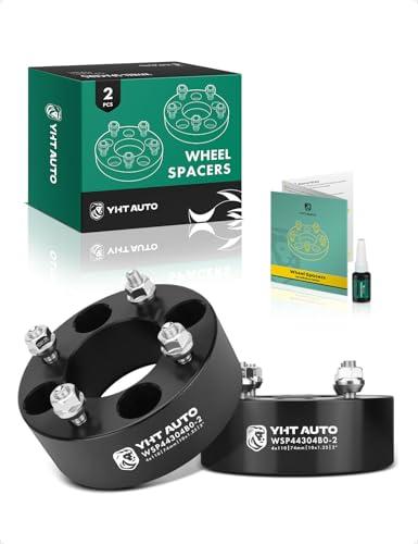 YHTAUTO 4x110mm ATV Wheel Spacers 2 Inch Fits Honda, Suzuki, Can-Am, Bombardier, Kawasaki, Yamaha Model, Grizzly, King Quad, Foreman Tire Spacers w/ M10x1.25 Studs, 74mm Center Bore 4 Lug 2PCS Black