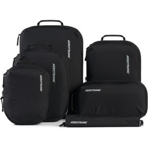 Aerotrunk Ultralight Compression Packing Cubes - Lightweight Travel Organizers for Suitcases and Luggage (6-Pack, Light Grey)