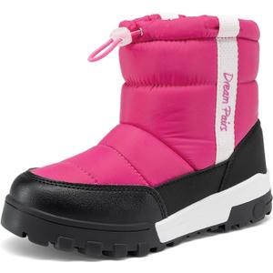 DREAM PAIRS Boys Girls Winter Snow Boots Slip Resistant Outdoor Cold Weather Boots with Faux Fur Lining (8 Toddler, Baby Pink)