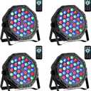 Yiixuyo-LED Par Lights DJ Stage Light Corded RGB 36 LED with Sound Activated Control DJ Uplighting for Wedding Party Club Christmas Stage Lighting - 4Pack