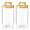 Sweejar 2 qt Glass Food Storage Jars with Airtight Lid, Half Gallon Laundry Pods Container, 64 oz Glass Jars for Laundry Room Organization, 2 Pack