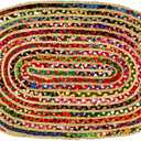 COTTON CRAFT Jute Chindi Braid Rag Rug - 5x8 Ft Oval Multi Color Area Rug
Handwoven Reversible Jute & Natural Recycled Cotton Boho Farmhouse Rustic Area Accent Rug - Living Room Carpet Home Décor