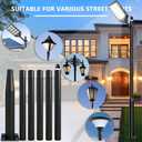 Street Light Pole 20Ft Tall, Outdoor Metal Split Heavy Duty Street Lamp Post for Outside Large Solar Street Lights with Mounting Steel Anchor for Street, Parking Lots, Park & Patio