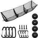 3 Pocket Cargo Net Trunk Bed Organizer, Upgrade Cargo Net Trunk Bed Organizer Compatible with Ford, Dodge, GMC, Chevy Silverado, Toyota, Nissan, Honda, Lincoln and Pickup Truck. 53 x 12 x 10 inches