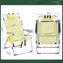 VINGLI Aluminum Backpack Beach Chair for Adults, Portable Lightweight Reclining Beach Chair with Headrest & Side Pocket, Lay Flat Beach Chair with 5 Positions for Outdoor Lawn/Fishing/Pool Lounge