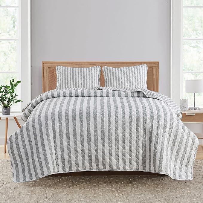 DI ELLEN TRACY QUILT - KING GREEN STRIPE