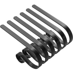 Christmas Stocking Holder for Mantle Non-Slip Adjustable Stand Metal Stocking Hangers Christmas Party Decoration Supplies (Black, 6 Pack)