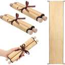 Epakh 2 Pack Blank Paper Scrolls 9 x 144 Inches Wrapped on Wood Rod for Writing, Drawing, Calligraphy, Wedding Vows, Cosplay Prop, Renaissance Festivals, Tabletop Role Playing Game(Old Color)