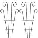 Mklsit 4 Pack 23'' Metal Garden Trellis for Climbing Plants Outdoor, Indoor Plant Trellis Support for Potted Plants, Rustproof Pot Trellis for Houseplant Flower Vines Ivy, Wave Shape, Black, 23.6" Wave Shape