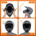 OUMURS Adult ATV Dirt Bike Helmet with Goggles Gloves & Mask Adjustable Sun Visor Motorcycle Adult Helmet Off-Road Motocross Downhill Moped MX for Unisex-Adult-Gray, XXL