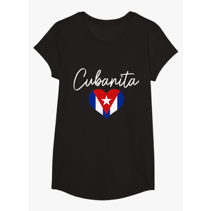 Cubanita Cuban Flag Heart Pride Girl T-Shirt