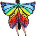 Butterfly Costume for Adult Butterfly Wings Halloween Colorful Wings Costumes Funny Fancy Dress Cosplay (Orange and Blue)