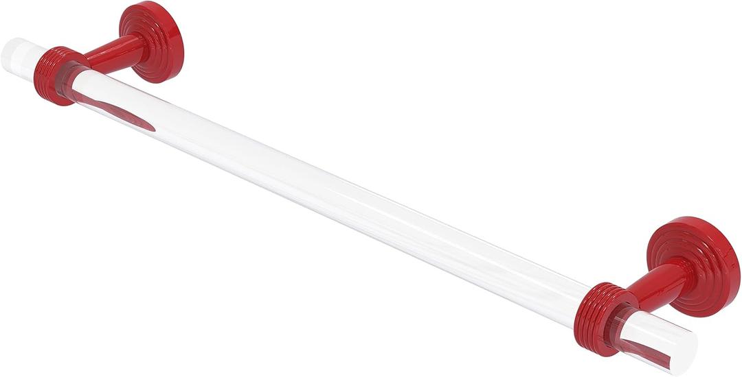 Allied Brass PB-41G-18-FER Pacific Beach Collection 18 Inch Towel Bar with Grooved Accents, Fire Engine Red