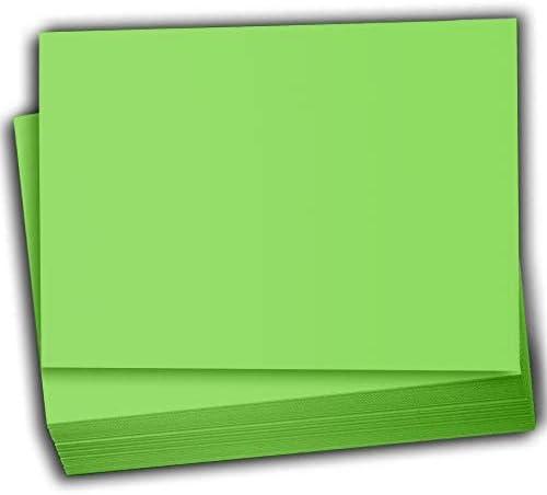 Hamilco Colored Scrapbook Cardstock Paper 5x7 Card Stock Paper 65 lb Cover 100 Pack (Green Apple)