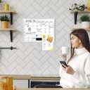 8 x Monthly Calendar Dry Erase Board for Wall, 16"x12" Double-Sided Magnetic Calendar White Board with Hooks, Silver Aluminum Alloy Frame Hanging Whiteboard for Office, Home, School