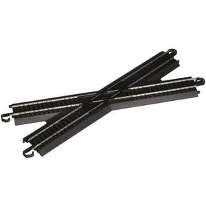 Bachmann Trains - Snap-Fit E-Z TRACK 30 DEGREE CROSSING (1/card - STEEL ALLOY Rail With Black Roadbed - HO Scale Medium