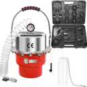 JIFETOR 5L Pneumatic Brake Pressure Bleeder Kit, Air Power Pressurized Master Cylinder Clutch Fluid Bleeding Tool Set with Bleed Machine, Collection Bottle and Adapters, Red Cylinder