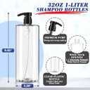 2 Packs 32-Ounce Clear Pump Bottle with Black Pump for Body Wash