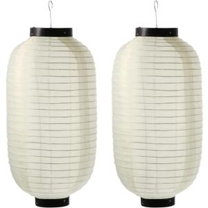 2pcs Traditional Japanese Style Outdoor Asian Silk Lights 10inch Decorative Hanging Lamp DIY Sushi Hanging Decorations Waterproof Beige