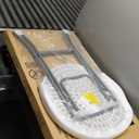 BTEXPERT Set of 5, White 24" Round Plastic Folding Table Commercial Portable for Picnic Party Camping Banquet Card Dining Wedding Event Home Kitchen Indoor Outdoor, 30" Height