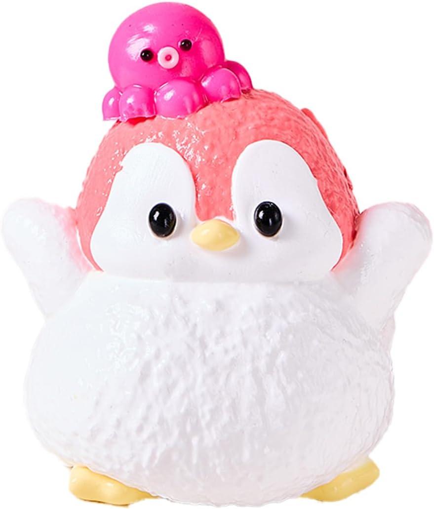 Cute Animals Taba Squishy Toys for Kids & Adults  Kawaii Stress Relief Fidget Sensory Toys, Soft Silicone Squeeze Gifts for Children, Teens, and Adults (Red Penguin)