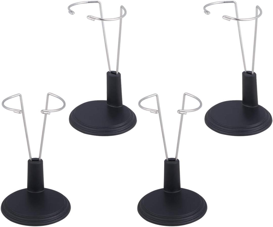 2 x NUOBESTY Doll Stands Display Holder Doll Bracket Support Bear Stand for Home Black 15cm 4pcs