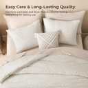Litanika California King Comforter Set Beige, 3 Pieces Cream Tufted Boho Farmhouse Bedding Comforter Sets, Lightweight Fluffy Comforter Bed Set for All Season (104x96In Comforter and 2 Pillowcases)