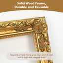 Gold 12x16 Open Back Painting Frame for Stretched Canvas Board, French Baroque Wood Ornate Picture Frame For Home Staircase Hallway Fireplace Decoration (Empty Frame, No Glass Cover&Backboard)