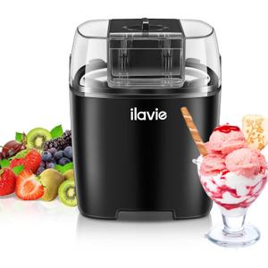 Ice Cream Maker, Mix-ins, Milkshakes, Frozen Yogurt, Sorbet, Gelato Soft Serve Machine with Auto Shut-off Timer, 1.5 Quart Container & Lid Removable Inner Bowl, Gifts for Kids Home