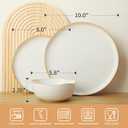 Stoneware Dinnerware Sets for 8, 24Pcs Ceramic Plates and Bowls Sets