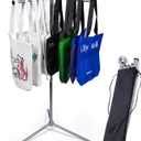 Metal Bag Rack Stand, Tote Bag Display Stand for Vendors, Portable Handbag Holder for Market Booth, Craft Fairs, Trade Show, Retail Stores