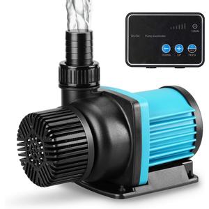 2640GPH 75W Aquarium 24V DC Water Pump with Controller, 18FT Lift Submersible and Inline Return Pump for Fish Tank, Aquariums, Fountains, Sump, Hydroponic, Pond, Freshwater and Marine Water Use