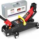 DNA MOTORING TOOLS-00234 Low Profile Hydraulic Trolley Service/Floor Jack, 2 Ton (4000 lbs) Capacity, Lifting Range 5.1"-13", Black