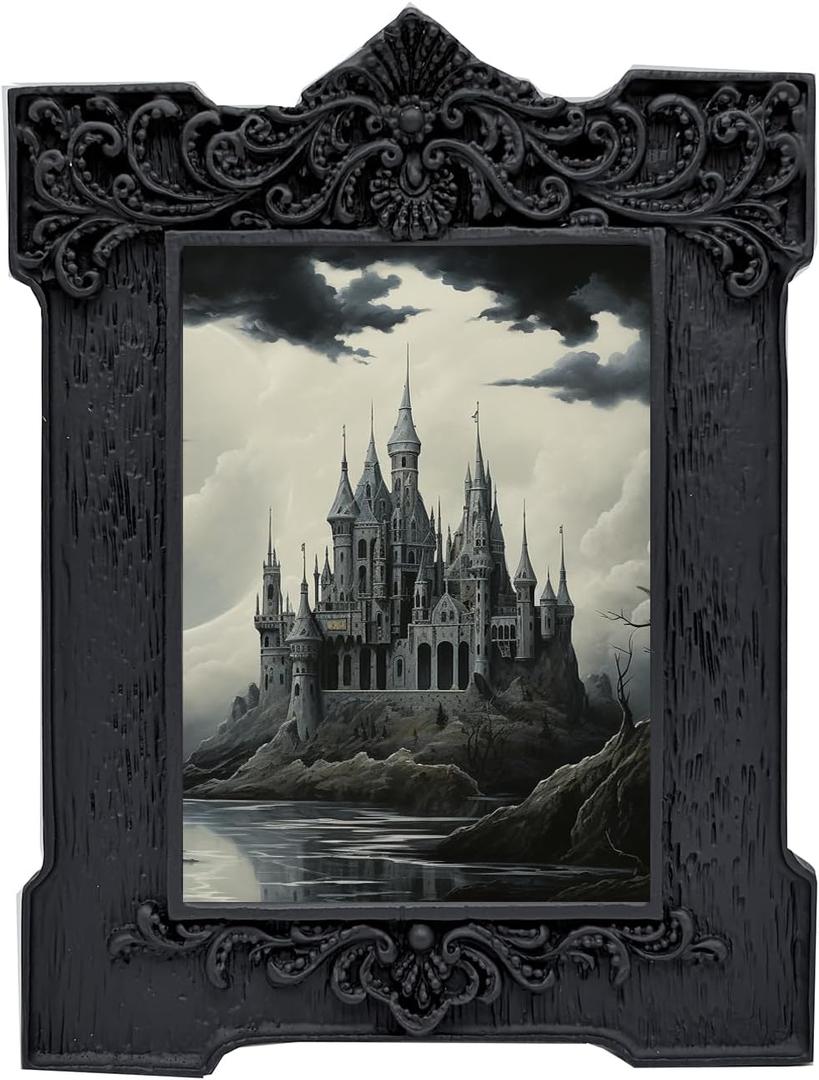 SIKOO 2.5x3.5 Vintage Picture Frames Small 2.5x3.5 Gothic Picture Frame with Glass Front for Tabletop and Wall Hanging Victorian Home Decor Gallery Wall Black